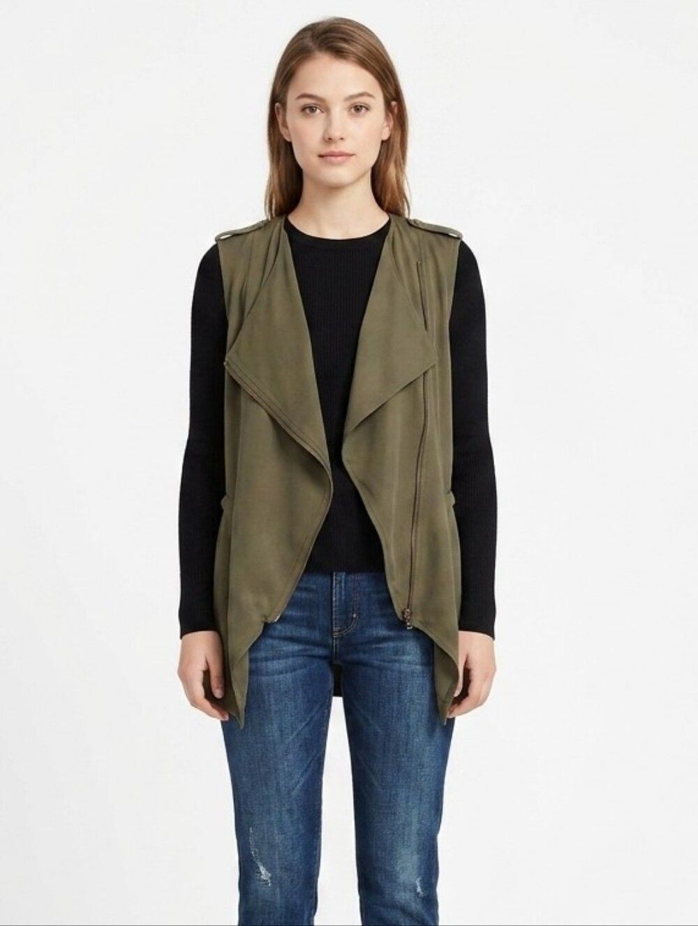 Fashion Nova Olive Green Draped Vest